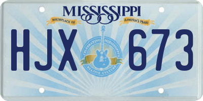 MS license plate HJX673