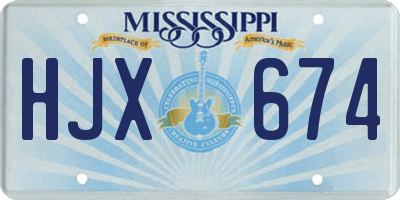 MS license plate HJX674
