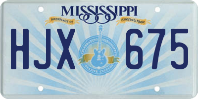 MS license plate HJX675
