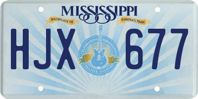 MS license plate HJX677