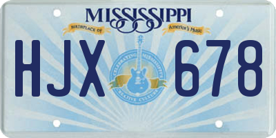 MS license plate HJX678