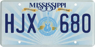 MS license plate HJX680