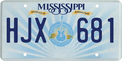 MS license plate HJX681
