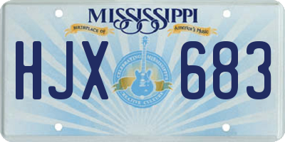 MS license plate HJX683