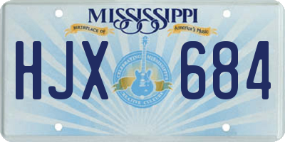 MS license plate HJX684