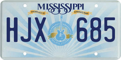 MS license plate HJX685