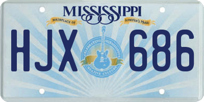 MS license plate HJX686