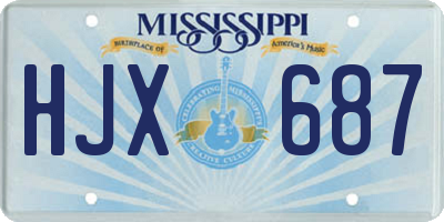 MS license plate HJX687
