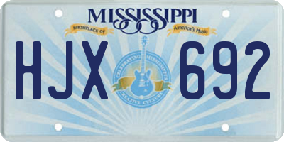 MS license plate HJX692