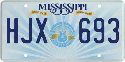 MS license plate HJX693