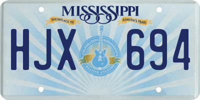 MS license plate HJX694