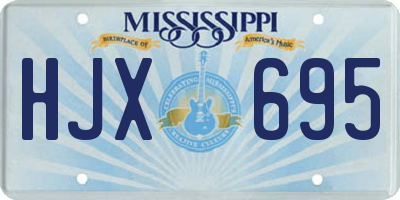 MS license plate HJX695