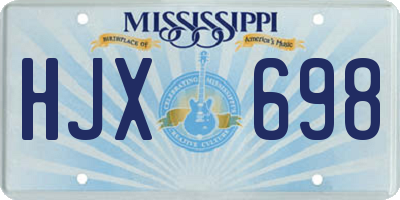 MS license plate HJX698