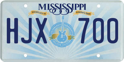 MS license plate HJX700
