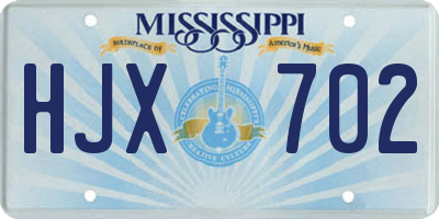MS license plate HJX702