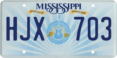 MS license plate HJX703