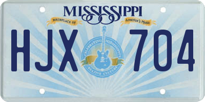 MS license plate HJX704