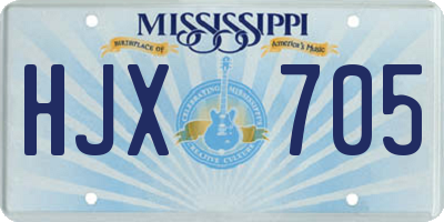 MS license plate HJX705