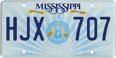 MS license plate HJX707