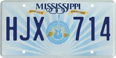 MS license plate HJX714