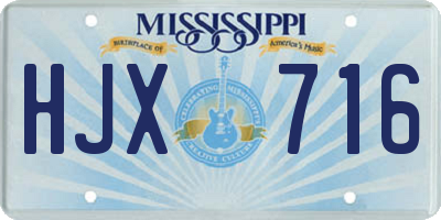 MS license plate HJX716