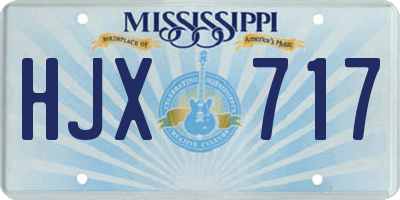MS license plate HJX717