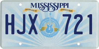 MS license plate HJX721