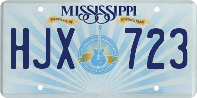 MS license plate HJX723