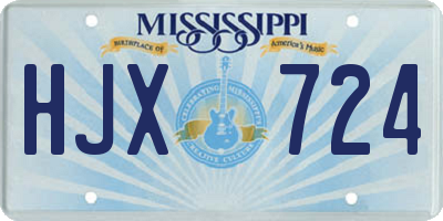 MS license plate HJX724