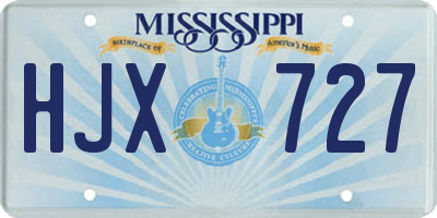 MS license plate HJX727