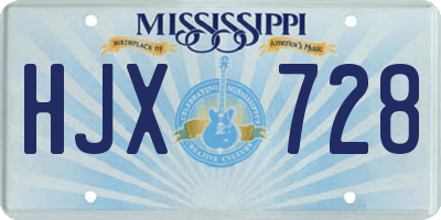 MS license plate HJX728