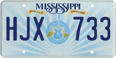 MS license plate HJX733