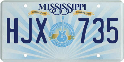 MS license plate HJX735