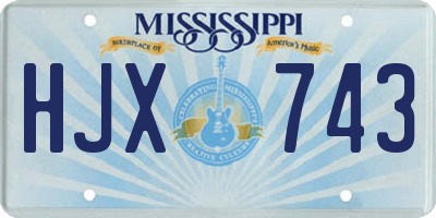 MS license plate HJX743