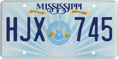 MS license plate HJX745