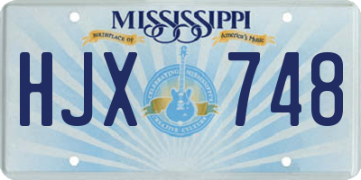 MS license plate HJX748