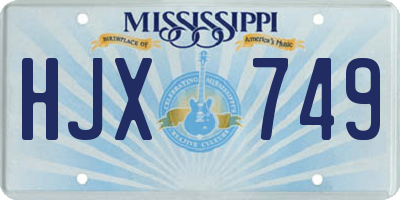 MS license plate HJX749