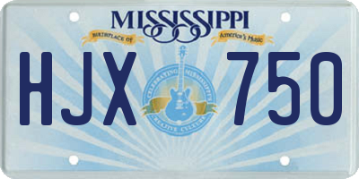 MS license plate HJX750
