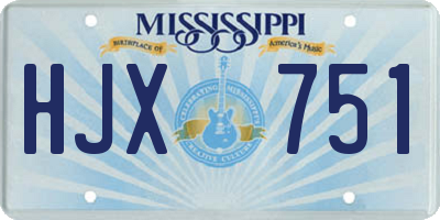 MS license plate HJX751