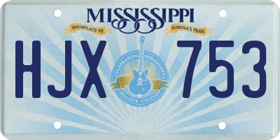 MS license plate HJX753