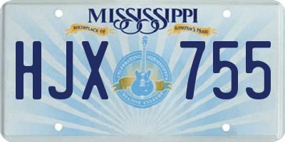 MS license plate HJX755