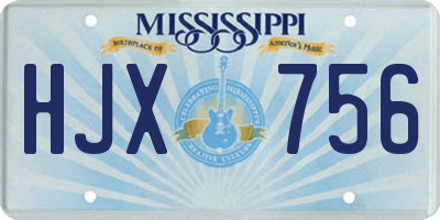 MS license plate HJX756