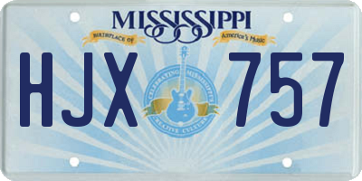 MS license plate HJX757