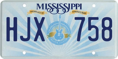 MS license plate HJX758
