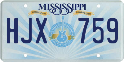 MS license plate HJX759