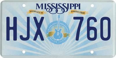 MS license plate HJX760