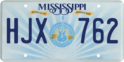 MS license plate HJX762