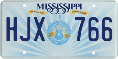 MS license plate HJX766