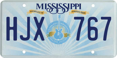 MS license plate HJX767