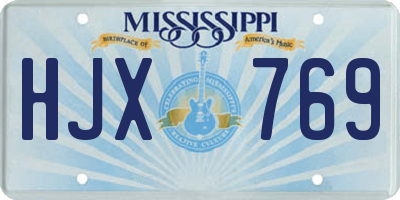 MS license plate HJX769